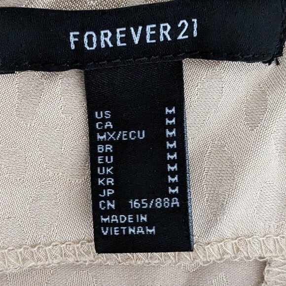 Women's FOREVER 21, Satin Formal Party Mini Dress; Spaghetti Straps; Tan; Size M - Picture 3 of 4